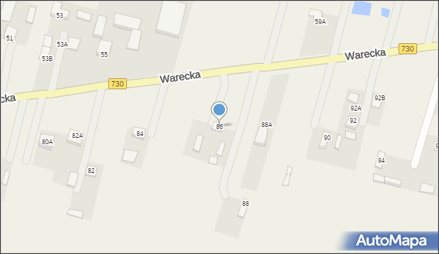 Jasieniec, Warecka, 86, mapa Jasieniec