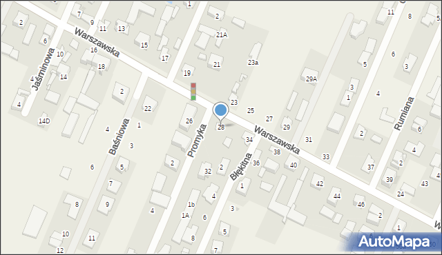 Jaworowa, Warszawska, 28, mapa Jaworowa