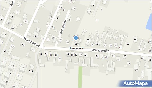 Jaworowa, Warszawska, 61, mapa Jaworowa