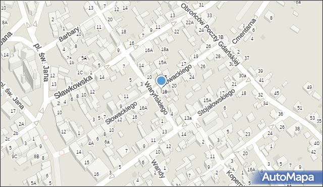 Jaworzno, Waryńskiego Ludwika, 6, mapa Jaworzno