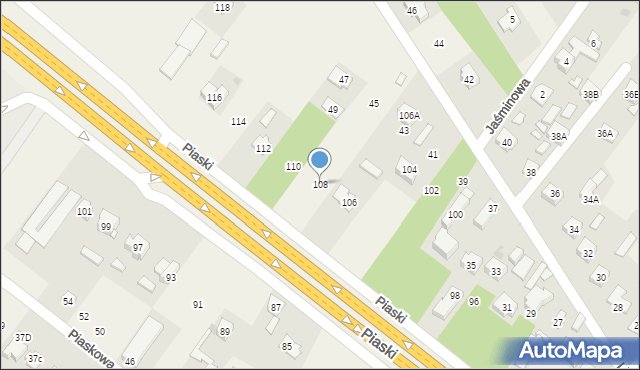 Jedlińsk, Warszawska, 108, mapa Jedlińsk