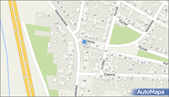 Jedlińsk, Warszawska, 18a, mapa Jedlińsk