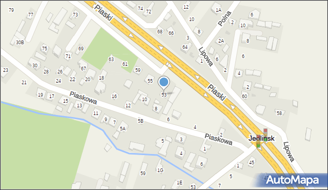 Jedlińsk, Warszawska, 53, mapa Jedlińsk