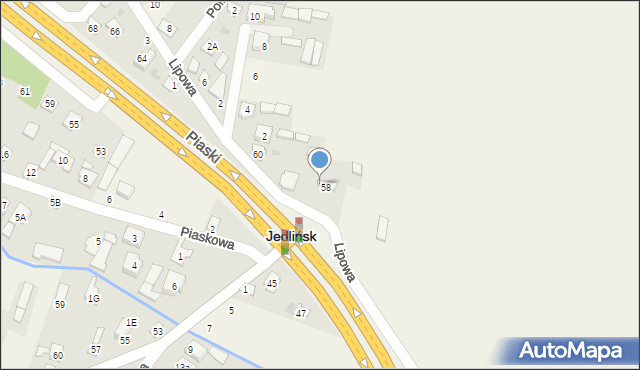 Jedlińsk, Warszawska, 58a, mapa Jedlińsk