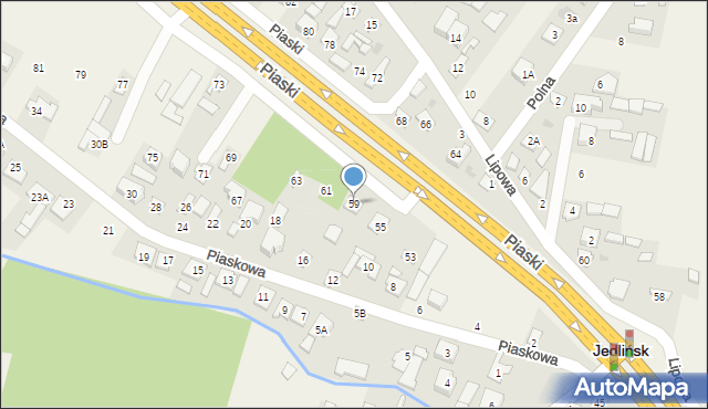 Jedlińsk, Warszawska, 59, mapa Jedlińsk
