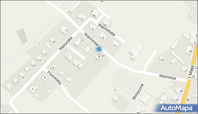 Jedwabno, Warmińska, 5, mapa Jedwabno