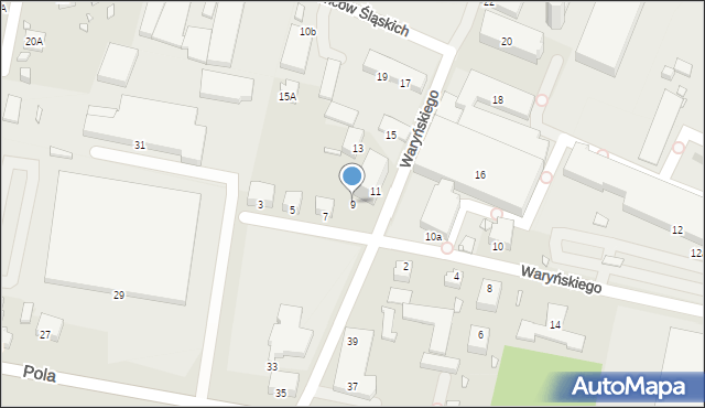 Jelenia Góra, Waryńskiego Ludwika, 9, mapa Jelenia Góra
