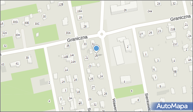 Józefów, Wawerska, 20, mapa Józefów