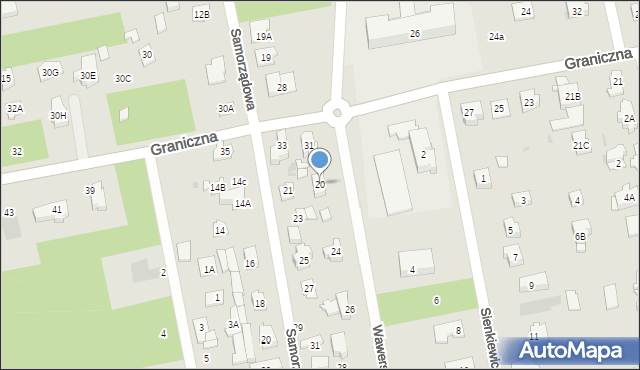 Józefów, Wawerska, 20, mapa Józefów