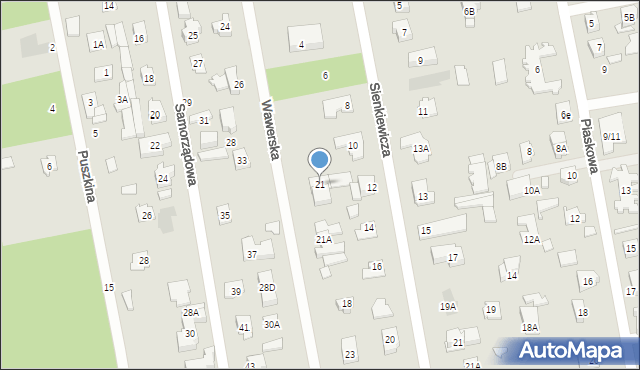 Józefów, Wawerska, 21, mapa Józefów