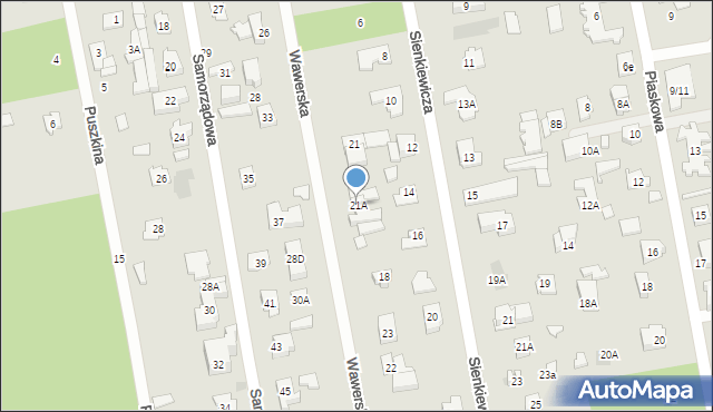 Józefów, Wawerska, 21A, mapa Józefów