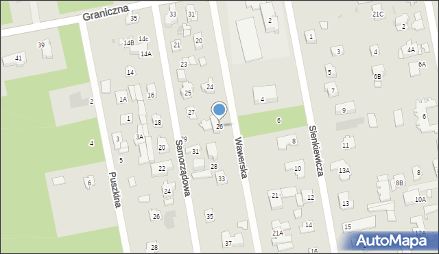 Józefów, Wawerska, 26, mapa Józefów