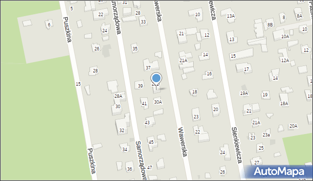 Józefów, Wawerska, 28E, mapa Józefów