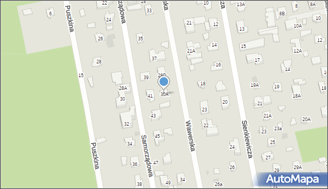 Józefów, Wawerska, 30A, mapa Józefów