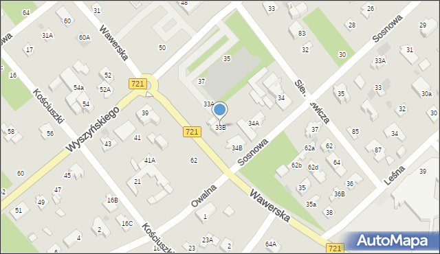 Józefów, Wawerska, 33B, mapa Józefów