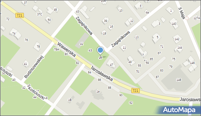 Józefów, Wawerska, 45, mapa Józefów
