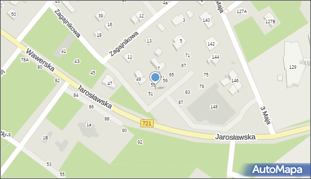 Józefów, Wawerska, 57, mapa Józefów