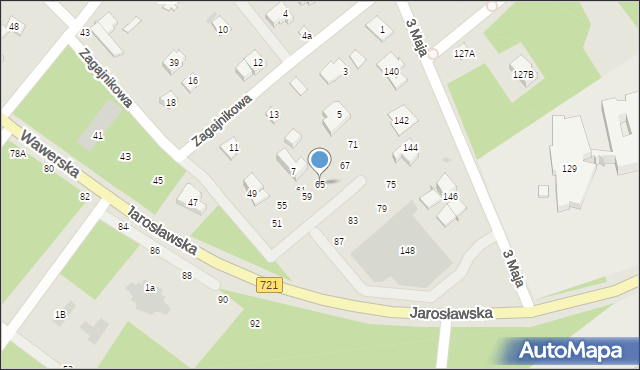 Józefów, Wawerska, 65, mapa Józefów