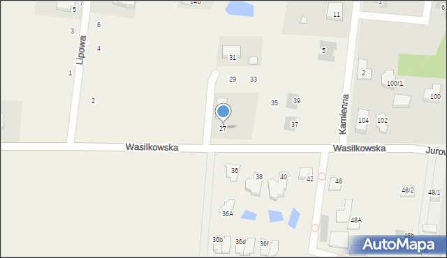 Jurowce, Wasilkowska, 27, mapa Jurowce