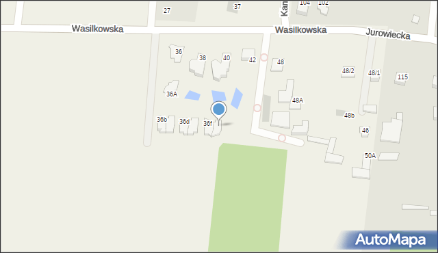 Jurowce, Wasilkowska, 36g, mapa Jurowce