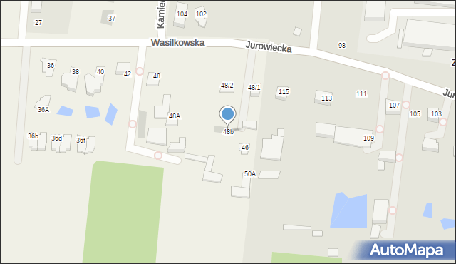 Jurowce, Wasilkowska, 48b, mapa Jurowce