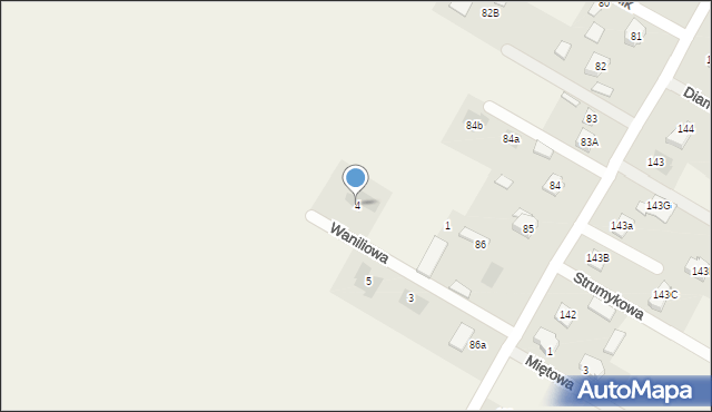 Kalinówka, Waniliowa, 4, mapa Kalinówka