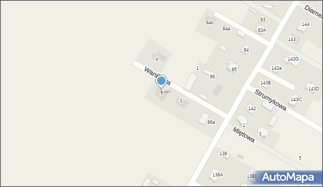 Kalinówka, Waniliowa, 5, mapa Kalinówka