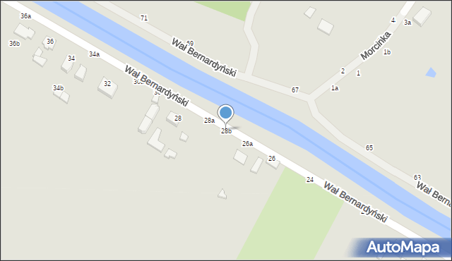 Kalisz, Wał Bernardyński, 28b, mapa Kalisza
