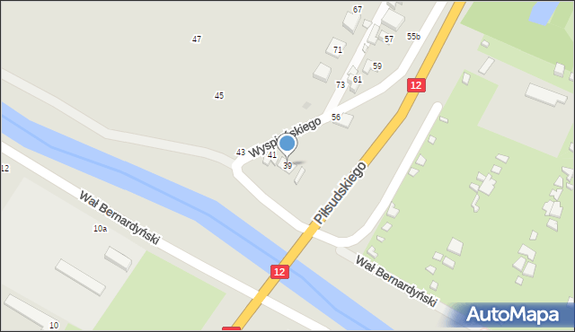 Kalisz, Wał Bernardyński, 39, mapa Kalisza