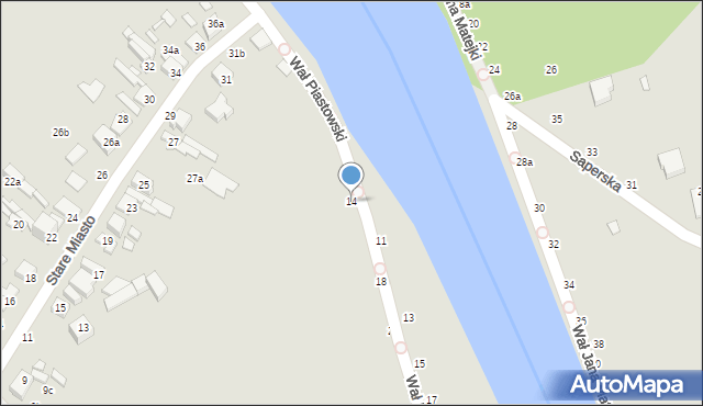 Kalisz, Wał Piastowski, 14, mapa Kalisza