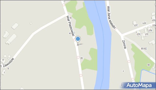 Kalisz, Wał Piastowski, 33, mapa Kalisza