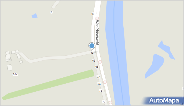 Kalisz, Wał Piastowski, 64, mapa Kalisza