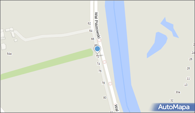 Kalisz, Wał Piastowski, 72, mapa Kalisza