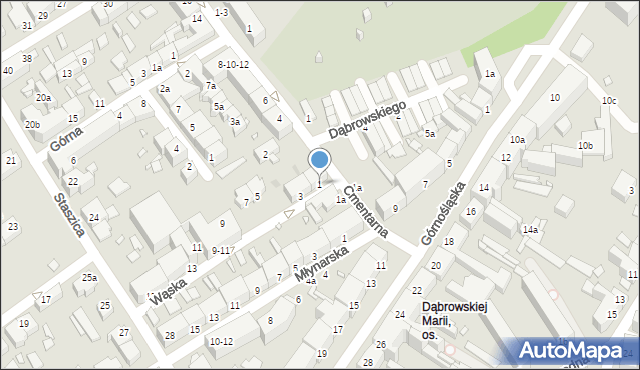 Kalisz, Wąska, 1, mapa Kalisza