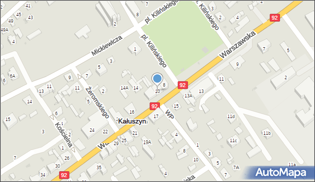 Kałuszyn, Warszawska, 10, mapa Kałuszyn