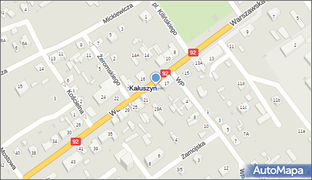 Kałuszyn, Warszawska, 19, mapa Kałuszyn