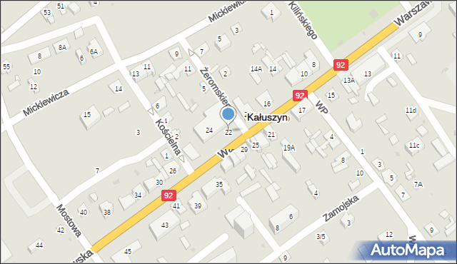 Kałuszyn, Warszawska, 22, mapa Kałuszyn