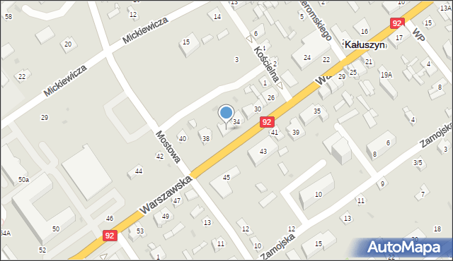 Kałuszyn, Warszawska, 36, mapa Kałuszyn