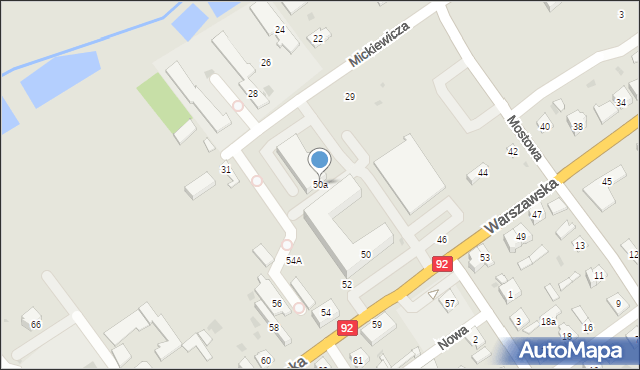 Kałuszyn, Warszawska, 50a, mapa Kałuszyn