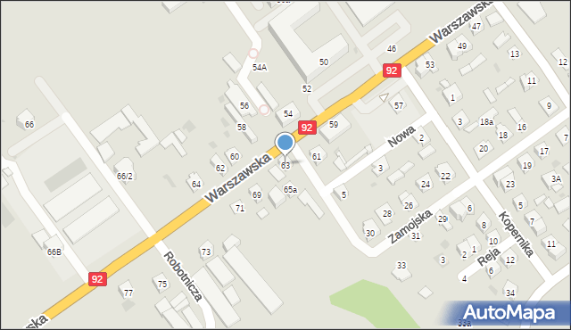 Kałuszyn, Warszawska, 63, mapa Kałuszyn