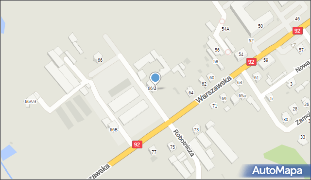 Kałuszyn, Warszawska, 66A, mapa Kałuszyn