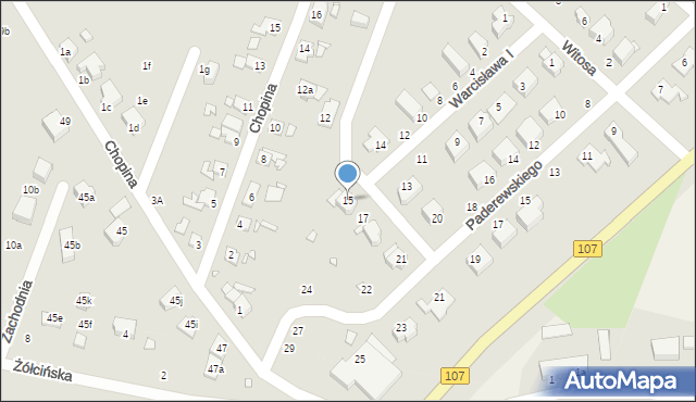 Kamień Pomorski, Warcisława I, 15, mapa Kamień Pomorski