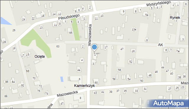 Kamieńczyk, Warszawska, 1, mapa Kamieńczyk
