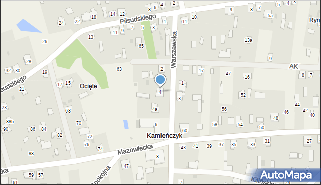 Kamieńczyk, Warszawska, 4, mapa Kamieńczyk