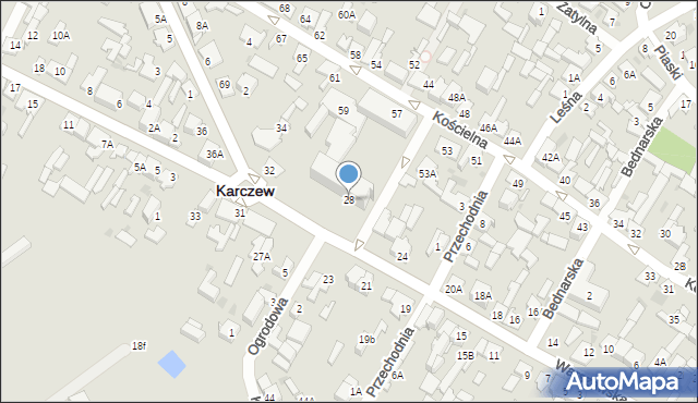 Karczew, Warszawska, 28, mapa Karczew