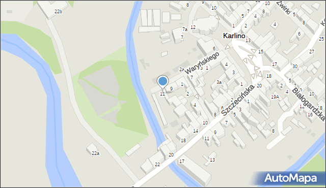 Karlino, Waryńskiego Ludwika, 11, mapa Karlino
