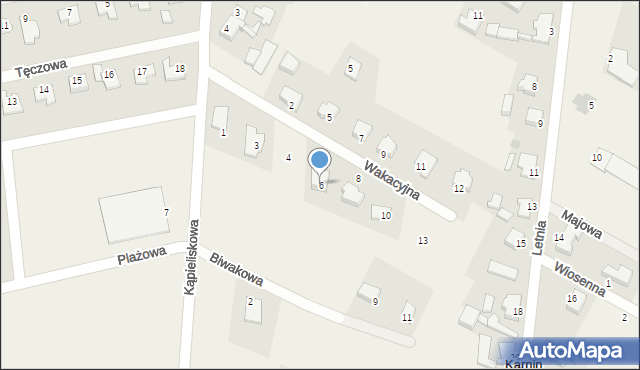 Karnin, Wakacyjna, 6, mapa Karnin