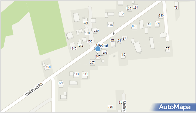 Kaszów, Wadowicka, 105, mapa Kaszów