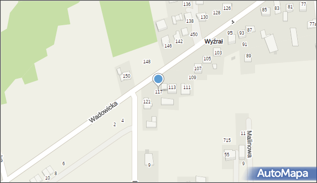 Kaszów, Wadowicka, 117, mapa Kaszów