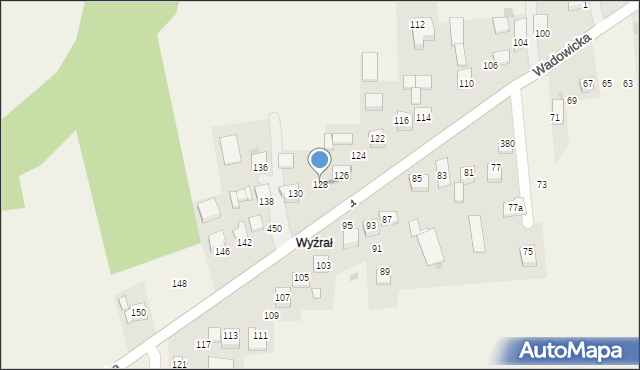 Kaszów, Wadowicka, 128, mapa Kaszów
